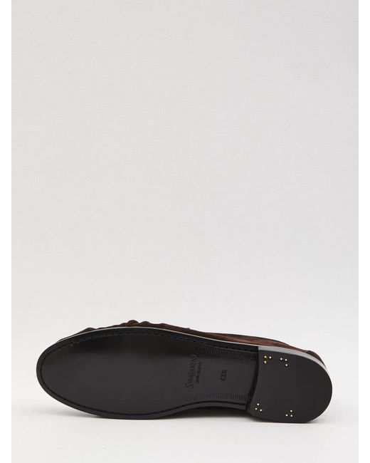 Saint Laurent White Testa Di Moro Suede Leather Le Loafer Loafers