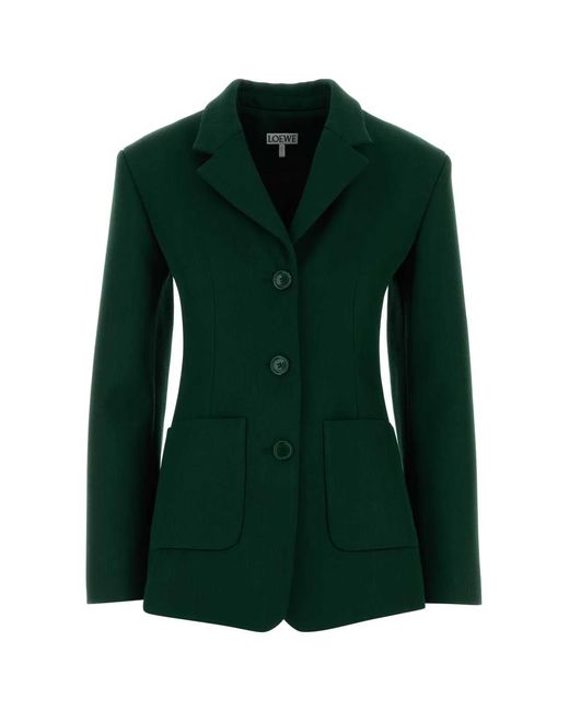 Loewe Green Dark Wool Blend Blazer