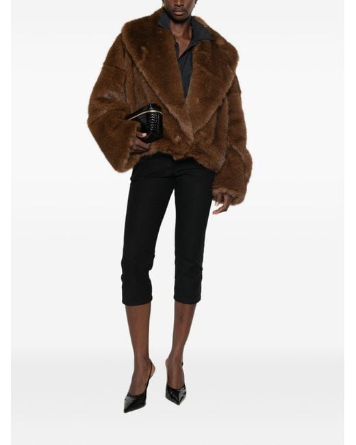 BB COUTURE Brown Farrah Faux Fur Jacket