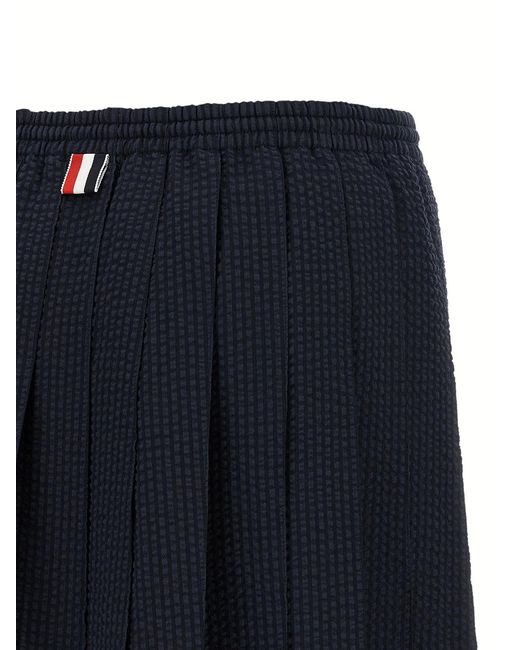 Thom Browne Blue Thom E Wool Long Skirt