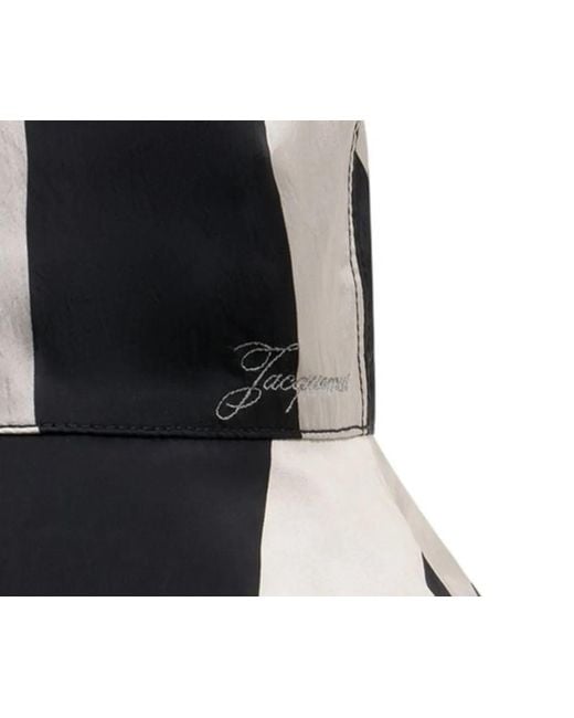 Jacquemus Black Baluchon Bucket Hat With Bold Stripes