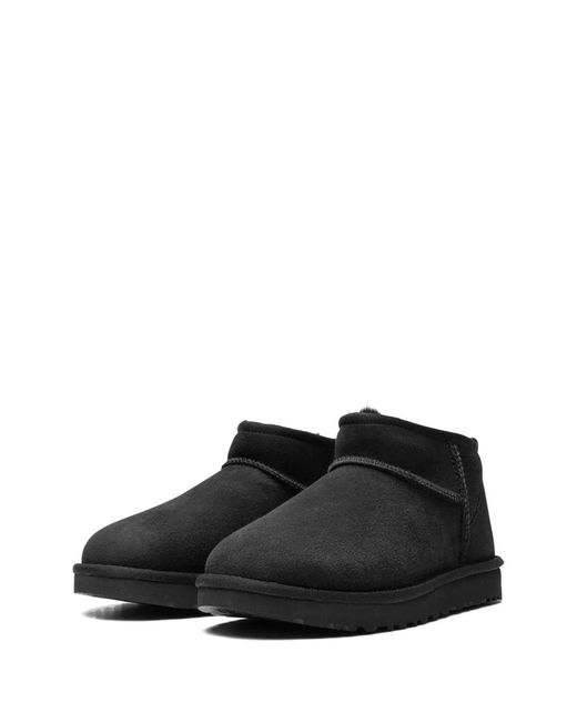 Ugg Black Classic Ultra Mini Suede Boots For