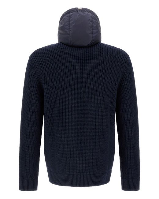 Herno Blue Hooded Zip Jacket for men