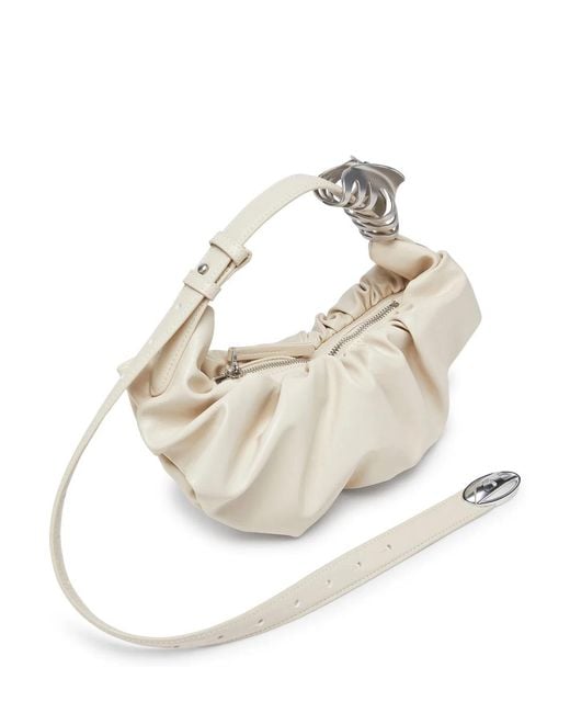 DIESEL Natural Grab-D-Small Scruched Hobo Bag