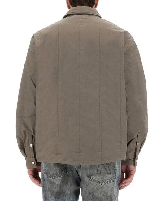 Represent Gray Quilted Overshirt for men