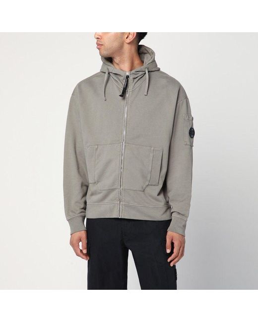 C P Company Gray Rock Zip-Up Sweatshirt for men