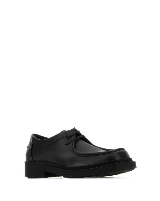 Bottega Veneta Black Ben Lace-Up Calfskin Shoes for men