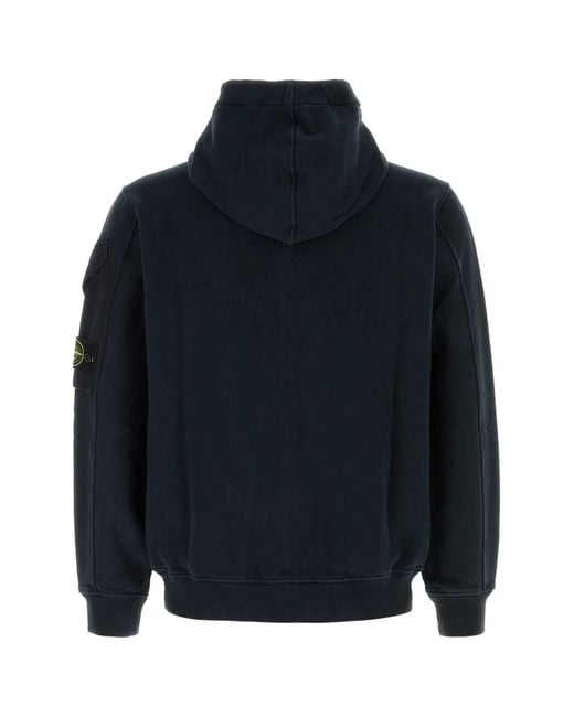Stone Island Blue Hoodie Sweater for men