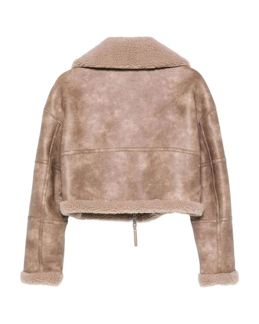 Jakke Natural Aviator Cropped Jacket