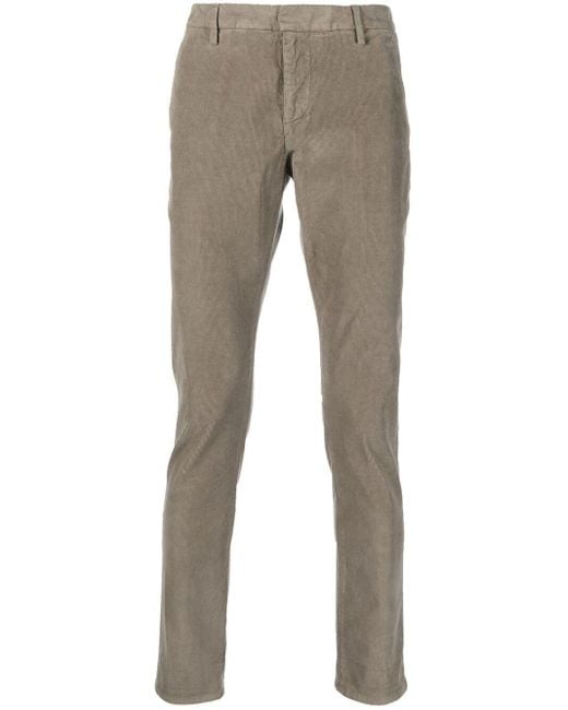 Dondup Men's Gray Gaubert Pants Cotton Corduroy