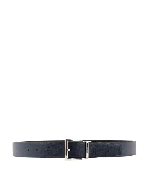 Prada White Reversible Saffiano Belt for men