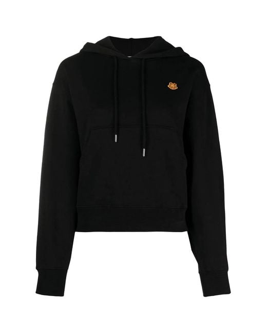 KENZO Black Tiger Crest Logo Boxy Hoodie