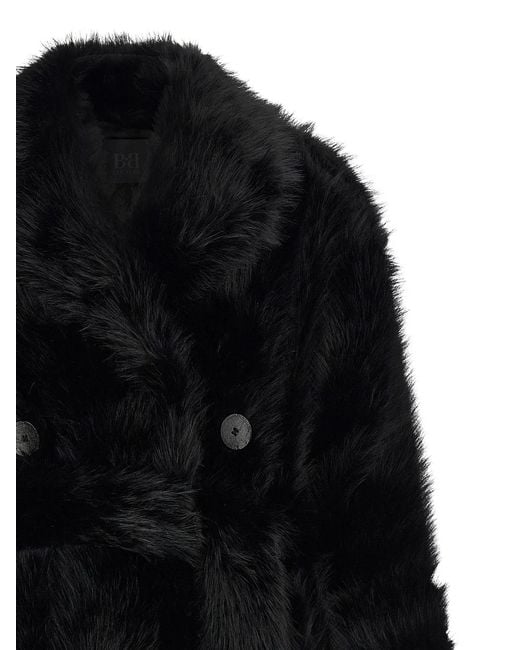 BB COUTURE Black B&B Couture 'Jackie' Eco-Fur Trench Coat