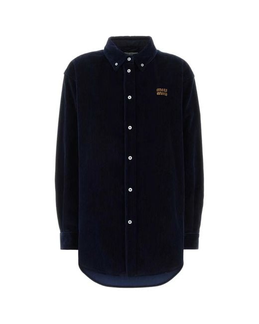 Miu Miu Blue Dark Corduroy Shirt