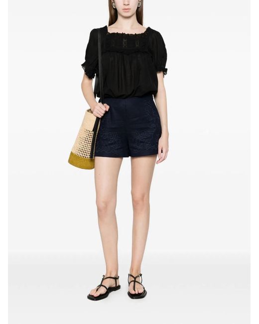 Twinset Blue Night Cotton Shorts