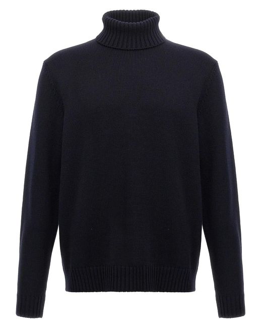 Zanone Blue Turtle-Neck Sweater for men