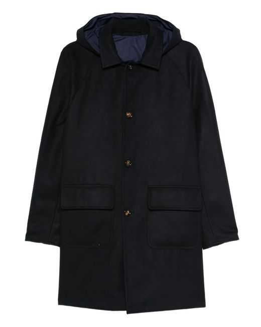 KIRED Blue Polyester Viscose Cusna Coat for men