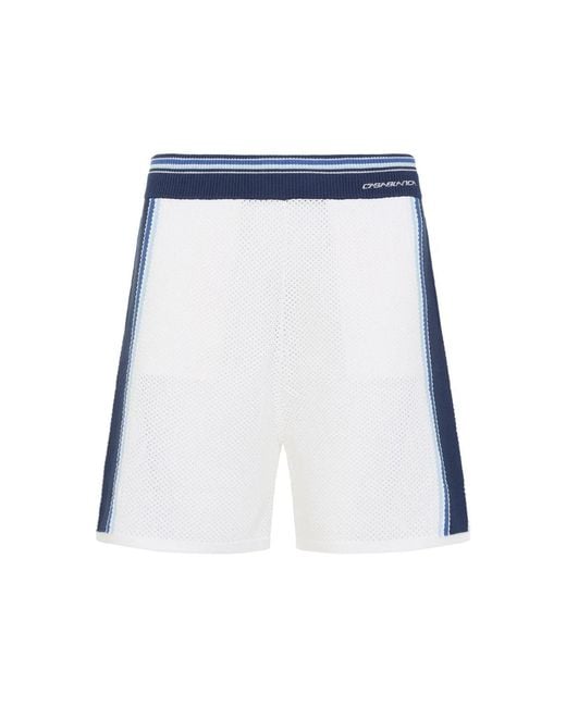 Casablanca Blue Mesh Stripes Shorts for men