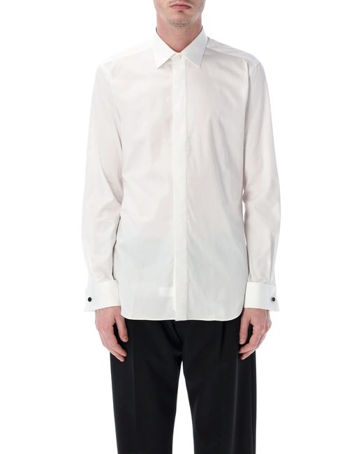 Xacus White Shirt With Italian Collar Cotton for men