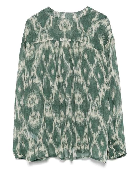 Ba&sh Green Ba&Sh Menaelle Khaki Printed Blouse