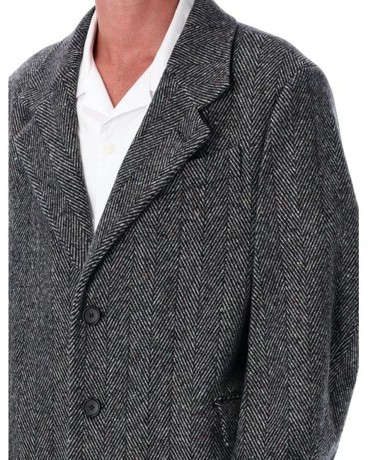 Givenchy Black Embroidered Wool Blend Coat for men