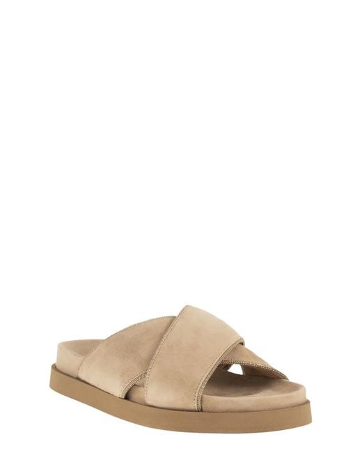 Fabiana Filippi Brown Suede Leather Platform Sandals