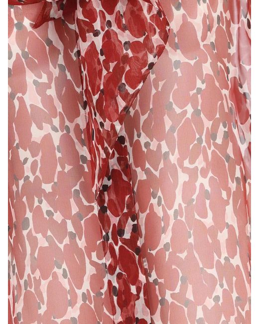 Saint Laurent Red Long Sleeve Top