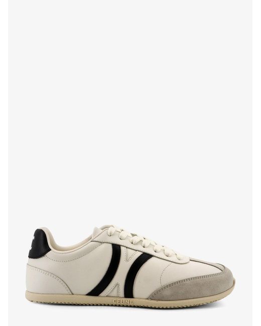 Céline White Jogger Low-Top Leather Sneakers