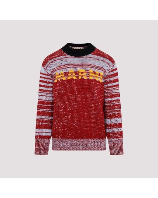 Marni Red Round Neck Sweater for men