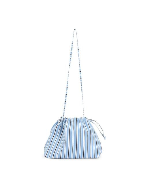 Frankie Shop Blue Multi Stripe Morgan Small Pouch