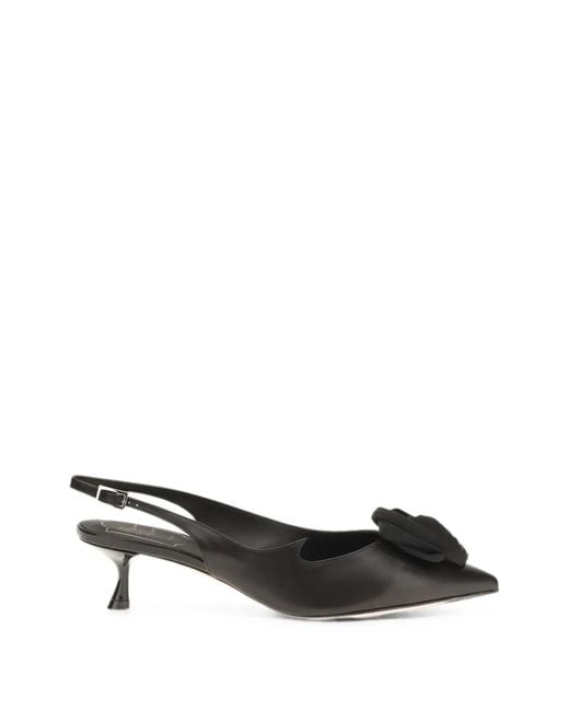 Roger Vivier Black Rose Vivier Sling-Back Heeled Pumps