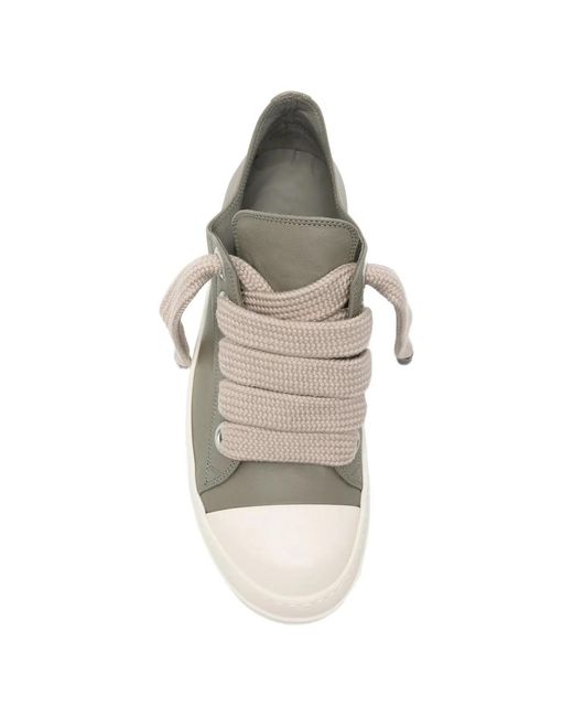Rick Owens White Jumbolace Low Sneakers for men