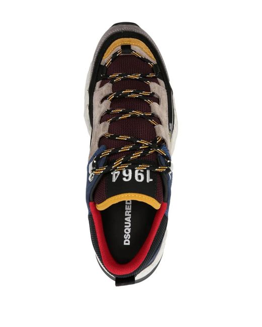 DSquared² Blue Luxe Colour Block Leather Sneakers for men