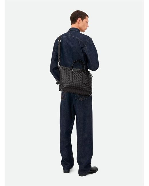 Bottega Veneta Black Braided Soft Briefcase for men