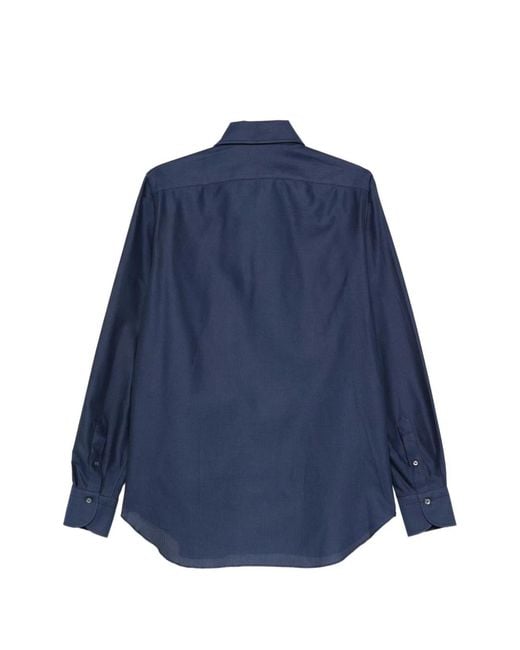 Finamore 1925 Blue Cotton Shirt for men