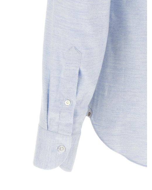 Borriello Blue Marechiaro Collar Shirt for men