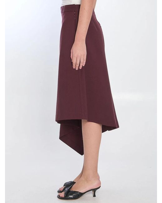 Bottega Veneta Purple Grape Wool Skirt