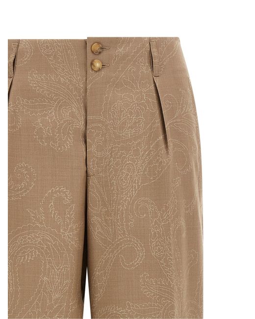 Etro Natural Paisley Jacquard Pants