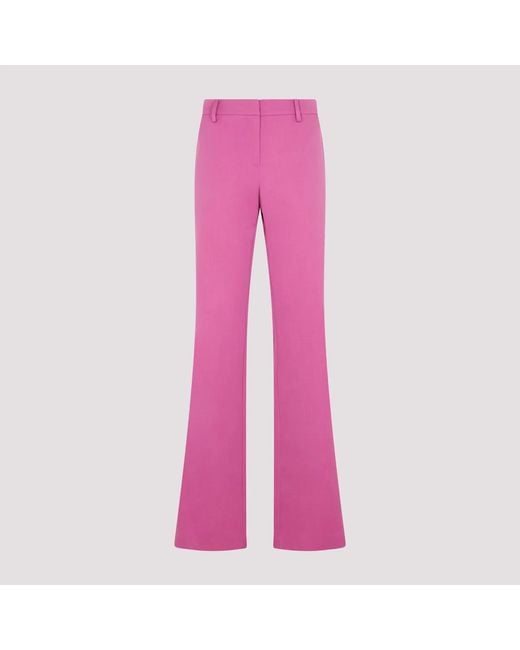 Magda Butrym Pink Elegant Flared Leg Wool Pants For