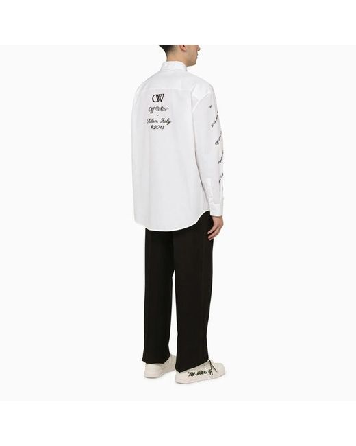 Off-White c/o Virgil Abloh White Logo Cotton Overshirt for men