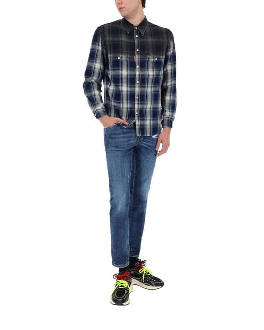 DSquared² Blue Cotton Shirt for men