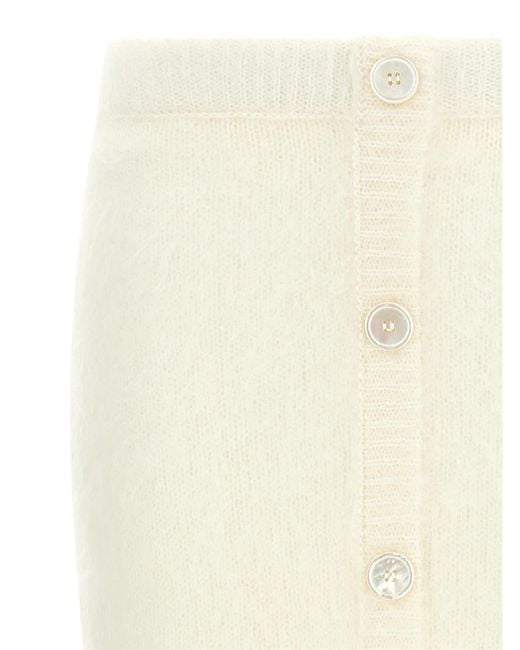 Alessandra Rich Natural 'Carded Mohair' Skirt