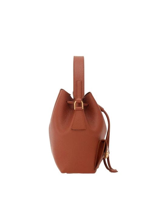Ferragamo Brown Multi Pocket Bucket Bag