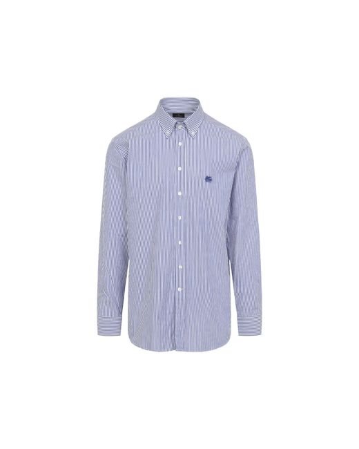 Etro Blue Roma Logo Bd Shirt for men