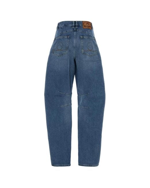 MARINE SERRE Blue Light Denim Baggy Jeans