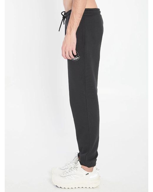 Moncler Black Logo Detail Cotton Track-Pants for men