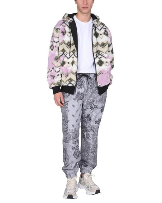 MSGM Gray Fleece Sherpa Jacket for men