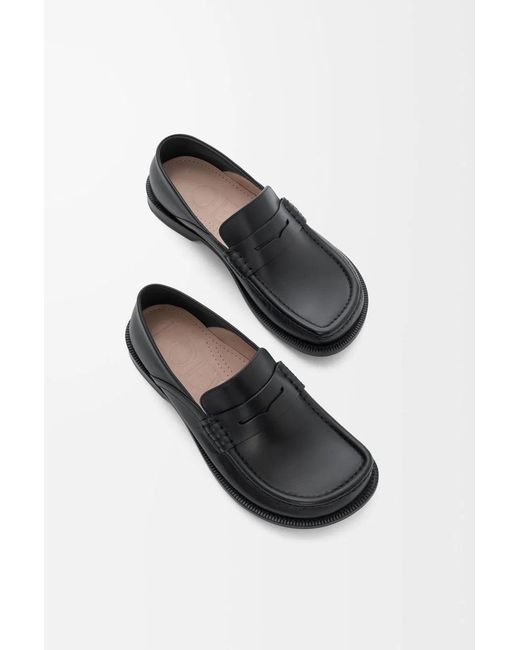 Loewe White Campo Flap Back Calfskin Loafers for men