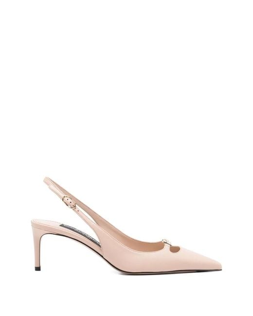 Dolce & Gabbana Pink Dolce & Gabbana Leather Pumps With Logo