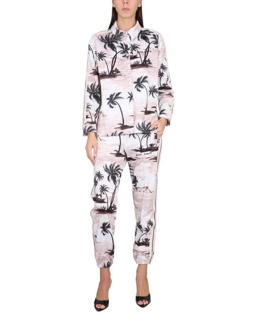 Palm Angels White Island Print Shirt